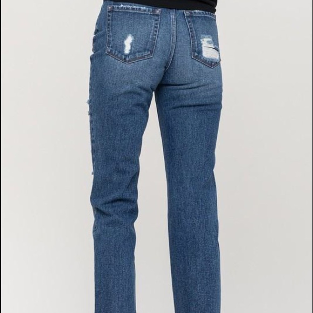 Vervet Distressed Jeans Super High Rise Slim Straight Leg Cropped Jeans NEW - Picture 2 of 15